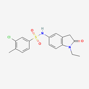 molecular formula C17H17ClN2O3S B2394576 3-chloro-N-(1-ethyl-2-oxoindolin-5-yl)-4-methylbenzenesulfonamide CAS No. 921787-04-4
