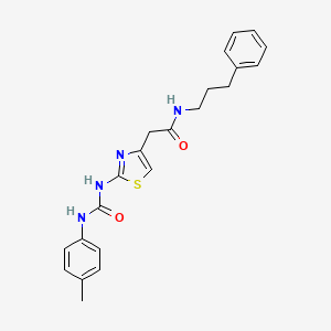 molecular formula C22H24N4O2S B2394599 N-(3-phenylpropyl)-2-(2-(3-(p-tolyl)ureido)thiazol-4-yl)acetamide CAS No. 1005299-56-8
