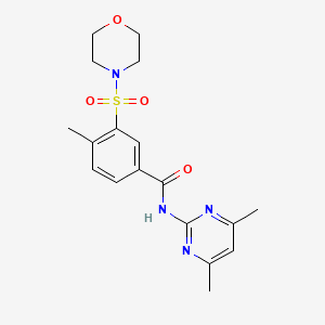 molecular formula C18H22N4O4S B2394602 N-(4,6-dimethylpyrimidin-2-yl)-4-methyl-3-(morpholin-4-ylsulfonyl)benzamide CAS No. 940999-55-3