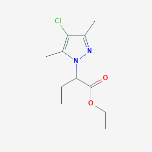 molecular formula C11H17ClN2O2 B2394604 ethyl 2-(4-chloro-3,5-dimethyl-1H-pyrazol-1-yl)butanoate CAS No. 1005592-59-5