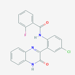 molecular formula C21H13ClFN3O2 B2394611 N-[4-chloro-2-(3-hydroxyquinoxalin-2-yl)phenyl]-2-fluorobenzamide CAS No. 899732-77-5