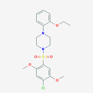 molecular formula C20H25ClN2O5S B239462 1-(4-Chloro-2,5-dimethoxybenzenesulfonyl)-4-(2-ethoxyphenyl)piperazine 