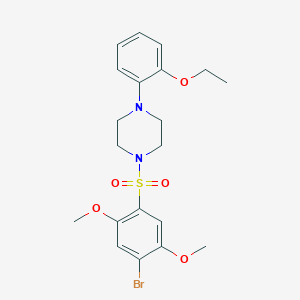 molecular formula C20H25BrN2O5S B239463 1-[(4-Bromo-2,5-dimethoxyphenyl)sulfonyl]-4-(2-ethoxyphenyl)piperazine 