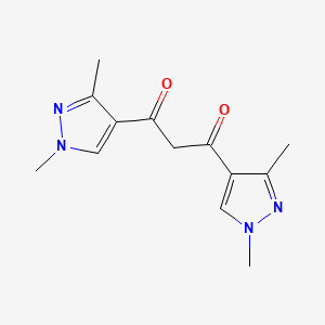 molecular formula C13H16N4O2 B2394638 1,3-bis(1,3-dimethyl-1H-pyrazol-4-yl)propane-1,3-dione CAS No. 1006356-08-6