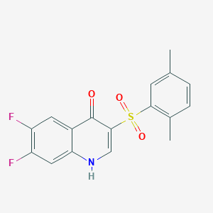 molecular formula C17H13F2NO3S B2394640 3-[(2,5-dimethylphenyl)sulfonyl]-6,7-difluoroquinolin-4(1H)-one CAS No. 899348-49-3