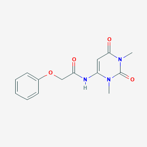 molecular formula C14H15N3O4 B2394645 N-(1,3-dimethyl-2,6-dioxo-1,2,3,6-tetrahydropyrimidin-4-yl)-2-phenoxyacetamide CAS No. 355384-42-8