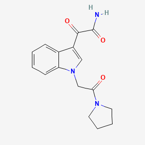 molecular formula C16H17N3O3 B2394649 2-Oxo-2-[1-(2-oxo-2-pyrrolidin-1-ylethyl)indol-3-yl]acetamide CAS No. 872854-95-0