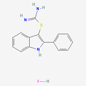 molecular formula C15H14IN3S B2394664 2-Phenyl-1H-indol-3-yl imidothiocarbamate hydroiodide CAS No. 76880-62-1