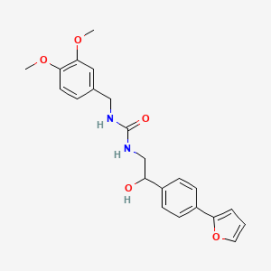 molecular formula C22H24N2O5 B2394669 3-[(3,4-Dimethoxyphenyl)methyl]-1-{2-[4-(furan-2-yl)phenyl]-2-hydroxyethyl}urea CAS No. 2097900-91-7