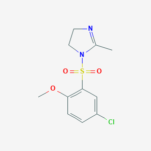 molecular formula C11H13ClN2O3S B239467 1-[(5-chloro-2-methoxyphenyl)sulfonyl]-2-methyl-4,5-dihydro-1H-imidazole 
