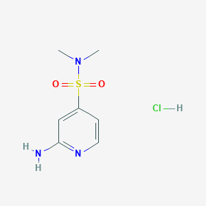 molecular formula C7H12ClN3O2S B2394677 2-Amino-N,N-dimethylpyridine-4-sulfonamide;hydrochloride CAS No. 2138114-79-9