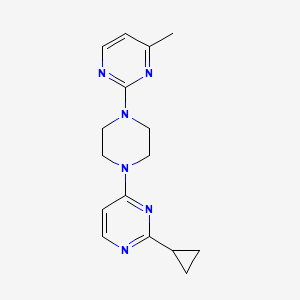 molecular formula C16H20N6 B2394682 2-Cyclopropyl-4-[4-(4-methylpyrimidin-2-yl)piperazin-1-yl]pyrimidine CAS No. 2415585-19-0