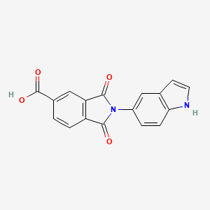 molecular formula C17H10N2O4 B2394690 2-(1H-indol-5-yl)-1,3-dioxoisoindoline-5-carboxylic acid CAS No. 1219553-80-6