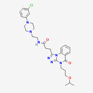 N-{2-[4-(3-chlorophenyl)piperazin-1-yl]ethyl}-3-{5-oxo-4-[3-(propan-2-yloxy)propyl]-4H,5H-[1,2,4]triazolo[4,3-a]quinazolin-1-yl}propanamide