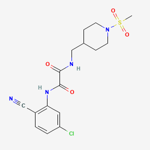 molecular formula C16H19ClN4O4S B2394697 N1-(5-氯-2-氰苯基)-N2-((1-(甲基磺酰基)哌啶-4-基)甲基)草酰胺 CAS No. 1235376-09-6