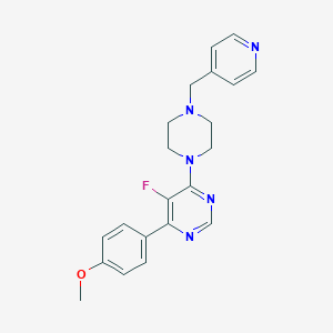 molecular formula C21H22FN5O B2394701 5-Fluoro-4-(4-methoxyphenyl)-6-[4-(pyridin-4-ylmethyl)piperazin-1-yl]pyrimidine CAS No. 2380081-70-7