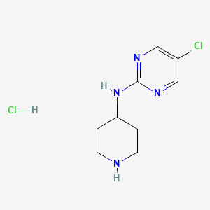 molecular formula C9H14Cl2N4 B2394702 (5-Cloro-pirimidin-2-il)-piperidin-4-il-amina clorhidrato CAS No. 1261230-02-7