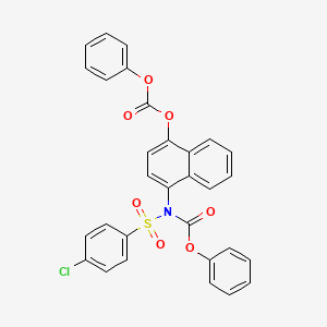 molecular formula C30H20ClNO7S B2394706 苯基(4-氯苯基)磺酰基(4-((苯氧基羰基)氧基)萘-1-基)氨基甲酸酯 CAS No. 448199-48-2
