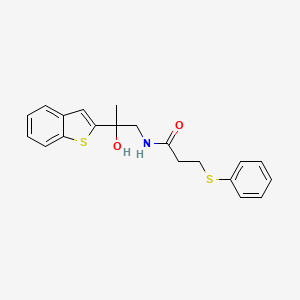 N-(2-(benzo[b]thiophen-2-yl)-2-hydroxypropyl)-3-(phenylthio)propanamide