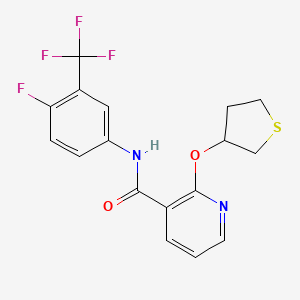 N-(4-fluoro-3-(trifluoromethyl)phenyl)-2-((tetrahydrothiophen-3-yl)oxy)nicotinamide