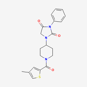molecular formula C20H21N3O3S B2394713 1-(1-(4-Methylthiophene-2-carbonyl)piperidin-4-yl)-3-phenylimidazolidine-2,4-dione CAS No. 2034418-80-7