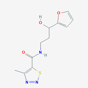 molecular formula C11H13N3O3S B2394717 N-(3-(呋喃-2-基)-3-羟基丙基)-4-甲基-1,2,3-噻二唑-5-甲酰胺 CAS No. 1421449-12-8