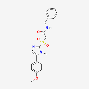 molecular formula C20H21N3O4S B2394735 N-benzyl-2-((5-(4-methoxyphenyl)-1-methyl-1H-imidazol-2-yl)sulfonyl)acetamide CAS No. 922073-07-2