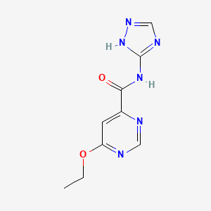 molecular formula C9H10N6O2 B2394740 6-乙氧基-N-(1H-1,2,4-三唑-5-基)嘧啶-4-甲酰胺 CAS No. 2034634-59-6