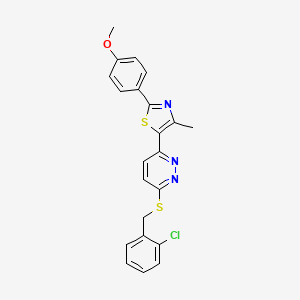 5-(6-((2-Chlorobenzyl)thio)pyridazin-3-yl)-2-(4-methoxyphenyl)-4-methylthiazole