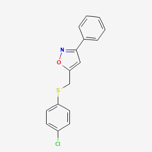 molecular formula C16H12ClNOS B2394748 4-Chlorophenyl (3-phenyl-5-isoxazolyl)methyl sulfide CAS No. 338962-43-9