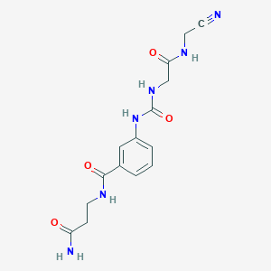 N-(3-Amino-3-oxopropyl)-3-[[2-(cyanomethylamino)-2-oxoethyl]carbamoylamino]benzamide