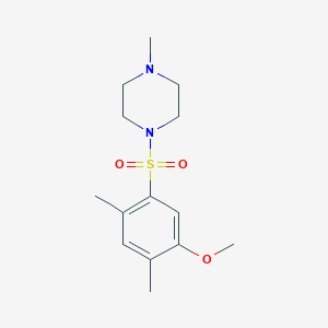 molecular formula C14H22N2O3S B239475 2,4-Dimethyl-5-[(4-methyl-1-piperazinyl)sulfonyl]phenyl methyl ether 