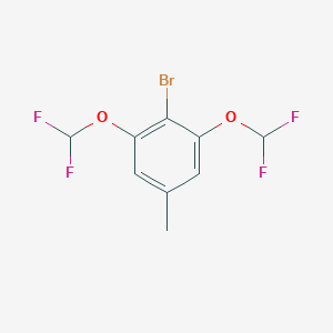 molecular formula C9H7BrF4O2 B2394750 2-Bromo-1,3-bis(difluoromethoxy)-5-methylbenzene CAS No. 2168640-02-4