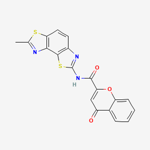 molecular formula C19H11N3O3S2 B2394751 N-(7-methyl-[1,3]thiazolo[5,4-e][1,3]benzothiazol-2-yl)-4-oxochromene-2-carboxamide CAS No. 394227-90-8