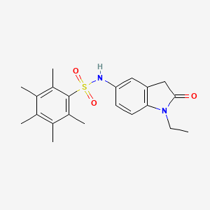 molecular formula C21H26N2O3S B2394752 N-(1-ethyl-2-oxoindolin-5-yl)-2,3,4,5,6-pentamethylbenzenesulfonamide CAS No. 921535-73-1