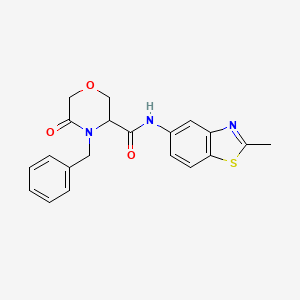molecular formula C20H19N3O3S B2394770 4-benzyl-N-(2-methylbenzo[d]thiazol-5-yl)-5-oxomorpholine-3-carboxamide CAS No. 1351582-23-4