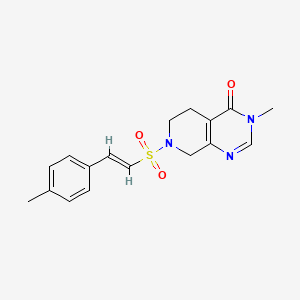 molecular formula C17H19N3O3S B2394772 3-Methyl-7-[(E)-2-(4-methylphenyl)ethenyl]sulfonyl-6,8-dihydro-5H-pyrido[3,4-d]pyrimidin-4-one CAS No. 2111894-32-5