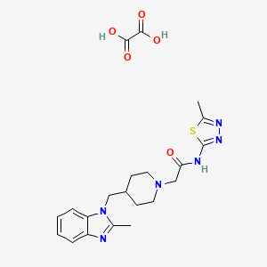 N-(5-methyl-1,3,4-thiadiazol-2-yl)-2-(4-((2-methyl-1H-benzo[d]imidazol-1-yl)methyl)piperidin-1-yl)acetamide oxalate