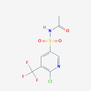 molecular formula C8H6ClF3N2O3S B2394775 N-[6-Chloro-5-(trifluoromethyl)pyridin-3-yl]sulfonylacetamide CAS No. 2188780-24-5