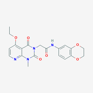 molecular formula C20H20N4O6 B2394776 N-(2,3-dihydrobenzo[b][1,4]dioxin-6-yl)-2-(5-ethoxy-1-methyl-2,4-dioxo-1,2-dihydropyrido[2,3-d]pyrimidin-3(4H)-yl)acetamide CAS No. 1005298-86-1