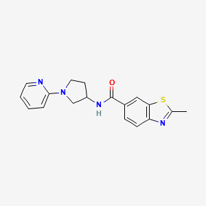 molecular formula C18H18N4OS B2394779 2-methyl-N-(1-(pyridin-2-yl)pyrrolidin-3-yl)benzo[d]thiazole-6-carboxamide CAS No. 1788845-37-3