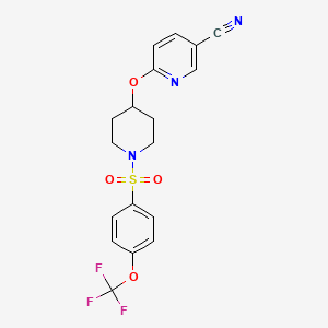 6-((1-((4-(Trifluoromethoxy)phenyl)sulfonyl)piperidin-4-yl)oxy)nicotinonitrile