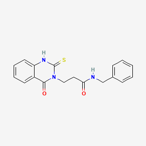 molecular formula C18H17N3O2S B2394786 N-benzyl-3-(4-oxo-2-sulfanylidene-1H-quinazolin-3-yl)propanamide CAS No. 450371-65-0