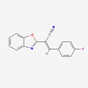 (2E)-2-(1,3-benzoxazol-2-yl)-3-(4-fluorophenyl)prop-2-enenitrile