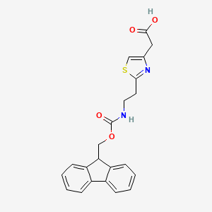 molecular formula C22H20N2O4S B2394798 2-[2-(2-{[(9H-fluoren-9-ylmethoxy)carbonyl]amino}ethyl)-1,3-thiazol-4-yl]acetic acid CAS No. 2138372-34-4