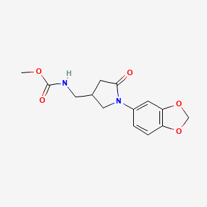 Methyl ((1-(benzo[d][1,3]dioxol-5-yl)-5-oxopyrrolidin-3-yl)methyl)carbamate