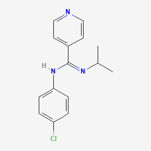 molecular formula C15H16ClN3 B2394810 N-(4-chlorophenyl)-N'-isopropyl-4-pyridinecarboximidamide 