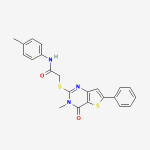 2-((3-methyl-4-oxo-6-phenyl-3,4-dihydrothieno[3,2-d]pyrimidin-2-yl)thio)-N-(p-tolyl)acetamide