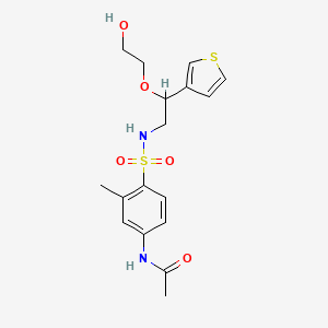 molecular formula C17H22N2O5S2 B2394813 N-(4-(N-(2-(2-hydroxyethoxy)-2-(thiophen-3-yl)ethyl)sulfamoyl)-3-methylphenyl)acetamide CAS No. 2034616-66-3