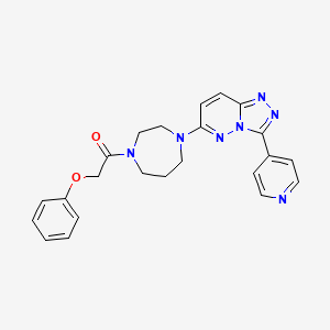 molecular formula C23H23N7O2 B2394820 2-Phenoxy-1-[4-(3-pyridin-4-yl-[1,2,4]triazolo[4,3-b]pyridazin-6-yl)-1,4-diazepan-1-yl]ethanone CAS No. 2380190-71-4